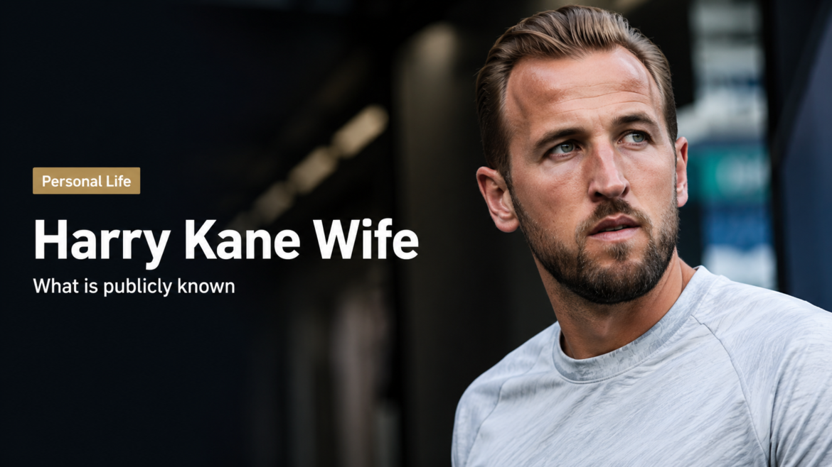 Harry Kane Wife – editorial football portrait of Harry Kane in a premium stadium setting