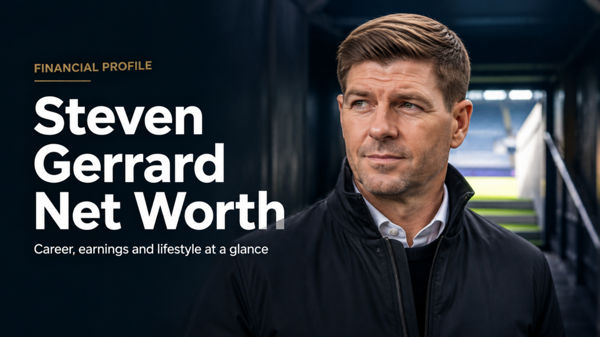 Steven Gerrard Net Worth featured image showing Steven Gerrard in a premium football stadium tunnel.