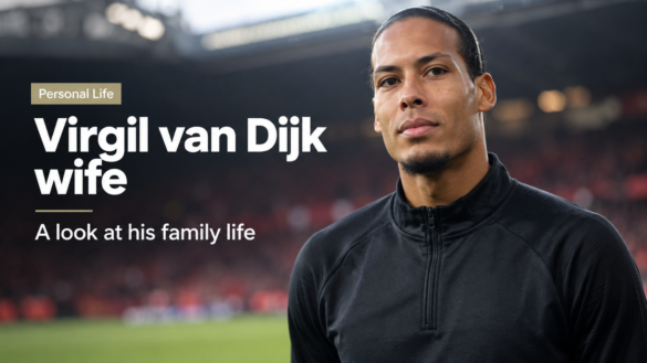 Virgil van Dijk portrait in a football stadium for an article about Virgil van Dijk wife