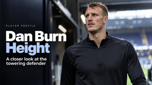 Dan Burn Height – AI-generated portrait of the tall English football defender in a stadium tunnel.