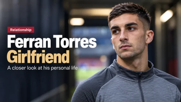 AI-generated editorial portrait of Ferran Torres in a football stadium tunnel for a Ferran Torres Girlfriend article.